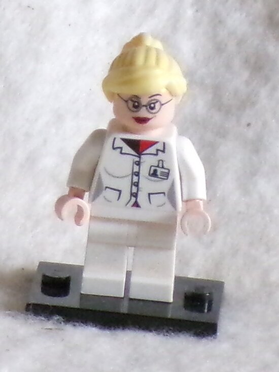 Lego Other - Lego Blonde Doctor Minifigure Long Lab Coat Over Azure Shirt Helicopter Rescue